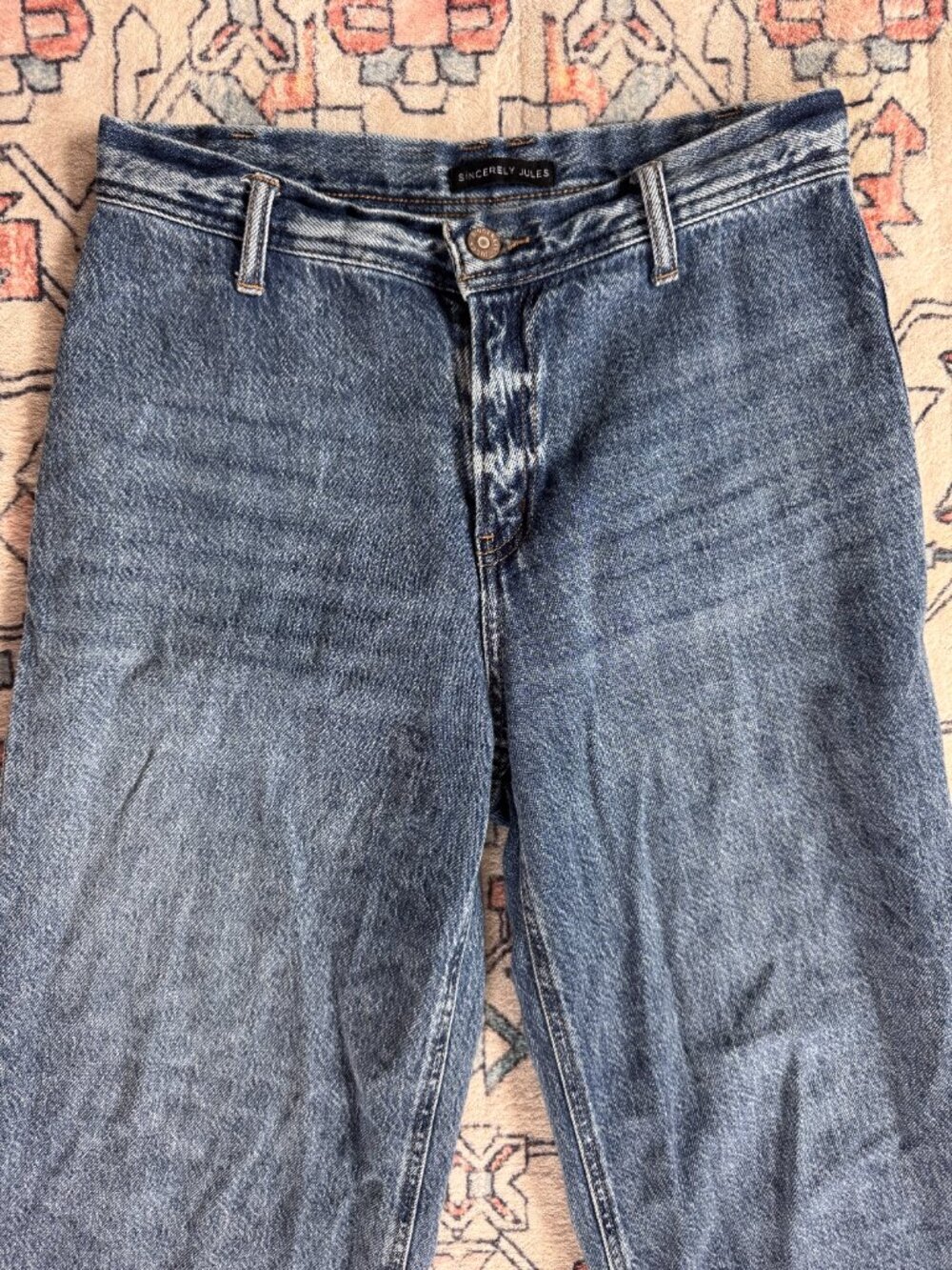 Sincerely Jules Wide Leg Jeans w/ Released Hem - size 27 - Picture 2 of 5